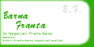 barna franta business card